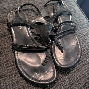 Madeline Stuart Black Women's Sandals - Size 9